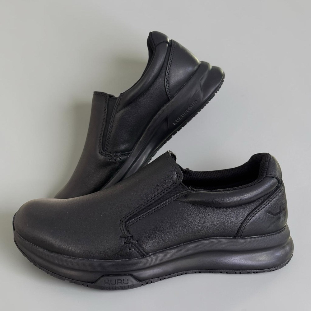 Kuru Kivi 2 Womens Size 9M Triple Black Classic Walking Leather Slip-On Shoes